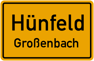 Ortsschild Hünfeld Großenbach