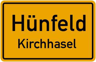 Ortsschild Hünfeld Kirchhasel