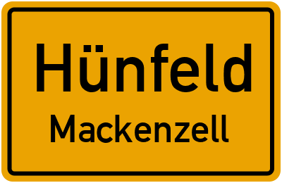 Ortsschild Hünfeld Mackenzell
