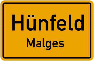 Ortsschild Hünfeld Malges