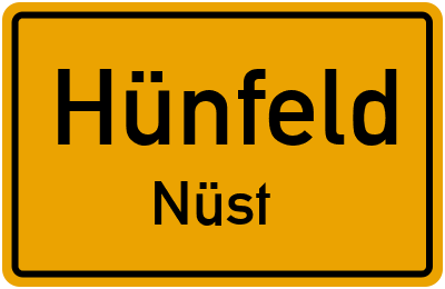 Ortsschild Hünfeld Nüst