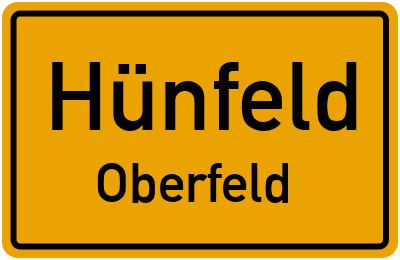 Ortsschild Hünfeld Oberfeld