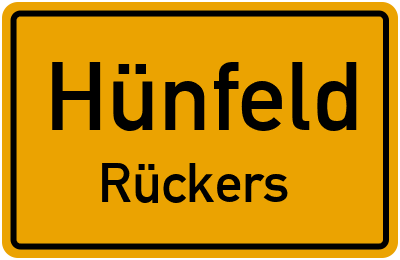 Ortsschild Hünfeld Rückers