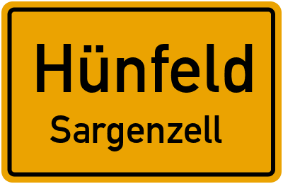 Ortsschild Hünfeld Sargenzell