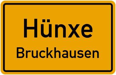Ortsschild Hünxe Bruckhausen