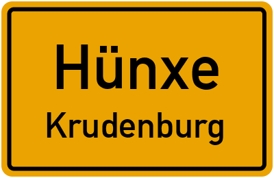 Ortsschild Hünxe Krudenburg