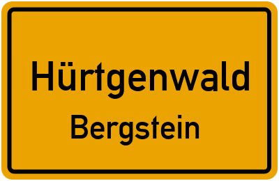 Ortsschild Hürtgenwald Bergstein