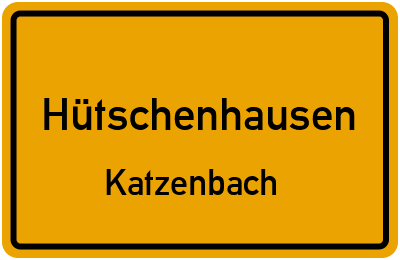 Straßenverzeichnis Hütschenhausen Katzenbach