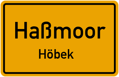 Straßenverzeichnis Haßmoor Höbek