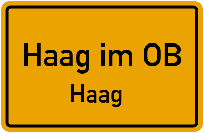 Straßenverzeichnis Haag im OB Haag