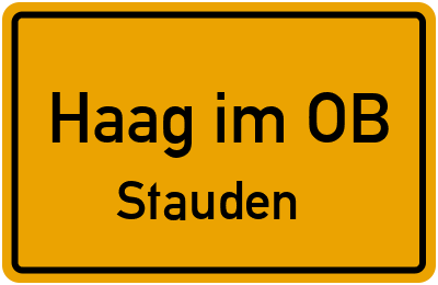 Straßenverzeichnis Haag im OB Stauden