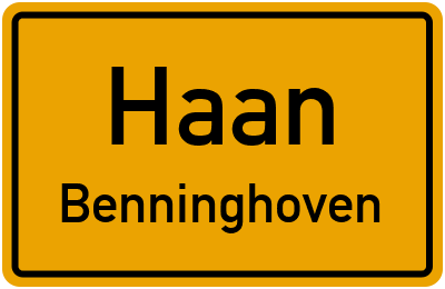 Straßenverzeichnis Haan Benninghoven