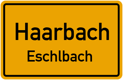 Ortsschild Haarbach Eschlbach