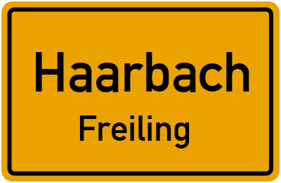 Ortsschild Haarbach Freiling