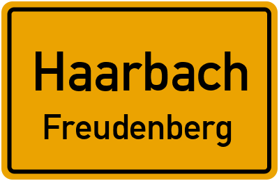 Ortsschild Haarbach Freudenberg