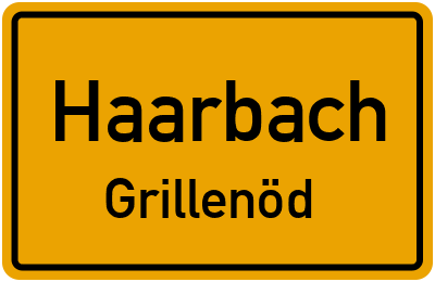 Ortsschild Haarbach Grillenöd
