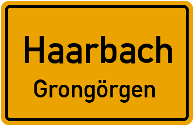 Ortsschild Haarbach Grongörgen