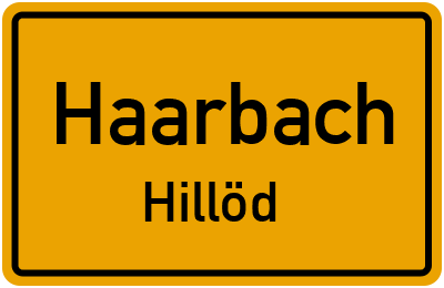 Ortsschild Haarbach Hillöd