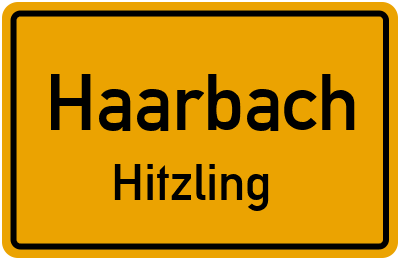 Ortsschild Haarbach Hitzling