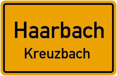 Ortsschild Haarbach Kreuzbach