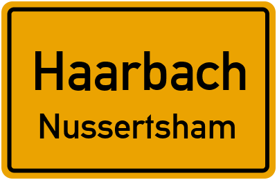 Ortsschild Haarbach Nussertsham