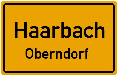 Ortsschild Haarbach Oberndorf