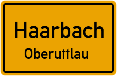 Ortsschild Haarbach Oberuttlau