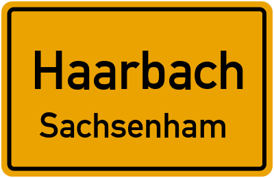 Ortsschild Haarbach Sachsenham