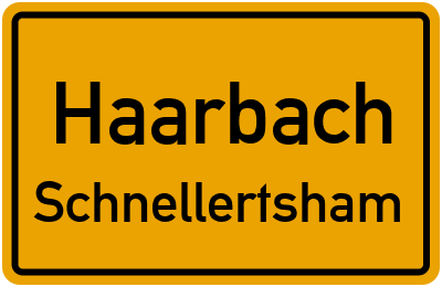 Ortsschild Haarbach Schnellertsham
