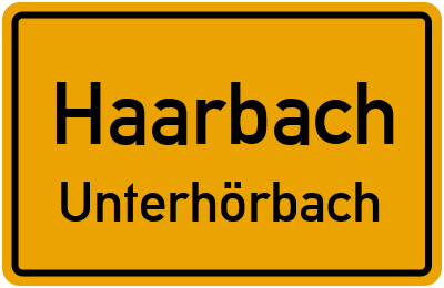Ortsschild Haarbach Unterhörbach