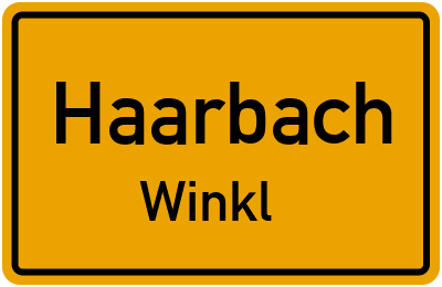 Ortsschild Haarbach Winkl