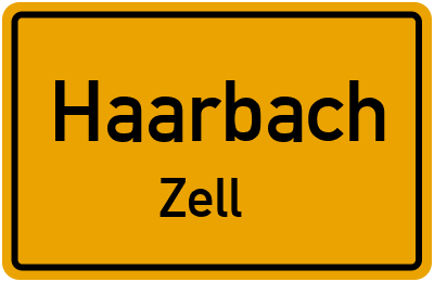 Ortsschild Haarbach Zell