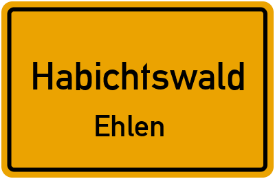 Ortsschild Habichtswald Ehlen