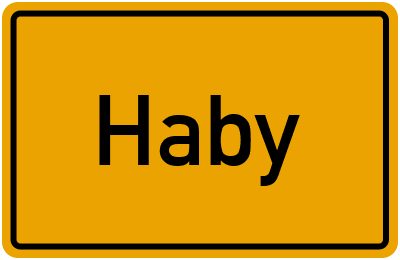 Ortsschild von Gemeinde Haby in Schleswig-Holstein