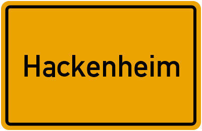Ortsschild von Gemeinde Hackenheim in Rheinland-Pfalz