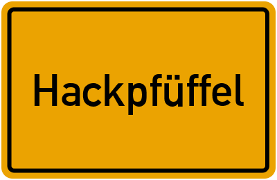 Ortsschild von Gemeinde Hackpfüffel in Sachsen-Anhalt