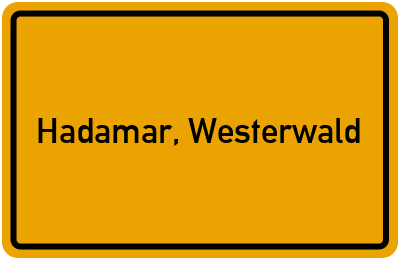 Ortsschild von Stadt Hadamar, Westerwald in Hessen