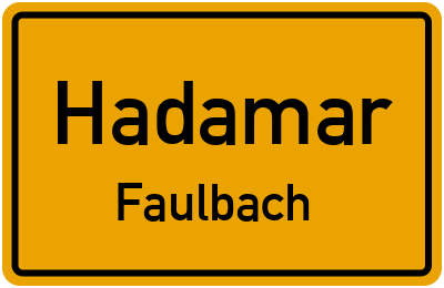Ortsschild Hadamar Faulbach