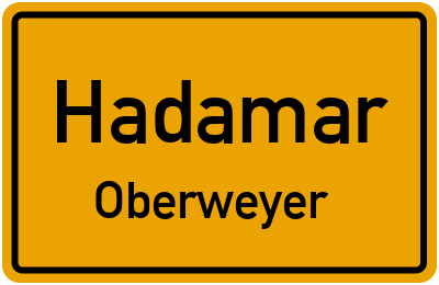 Ortsschild Hadamar Oberweyer