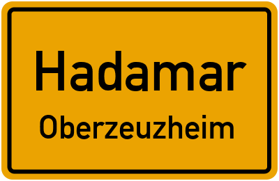 Ortsschild Hadamar Oberzeuzheim