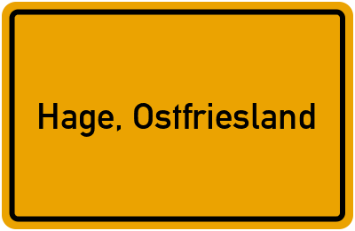 Ortsschild von Flecken Hage, Ostfriesland in Niedersachsen