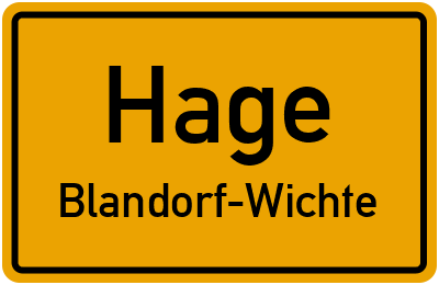Straßenverzeichnis Hage Blandorf-Wichte