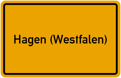 Ortsschild von Stadt Hagen (Westfalen) in Nordrhein-Westfalen