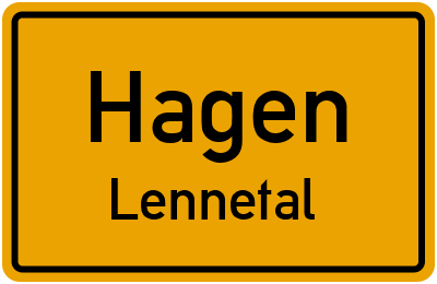 Ortsschild Hagen Lennetal