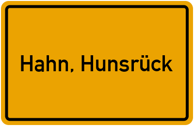 Ortsschild von Gemeinde Hahn, Hunsrück in Rheinland-Pfalz