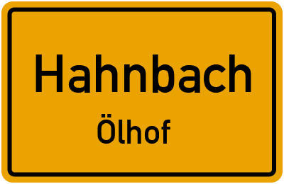 Straßenverzeichnis Hahnbach Ölhof