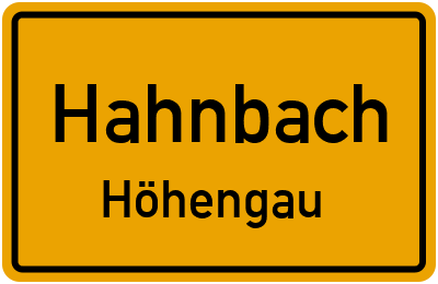 Ortsschild Hahnbach Höhengau