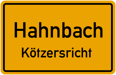 Ortsschild Hahnbach Kötzersricht