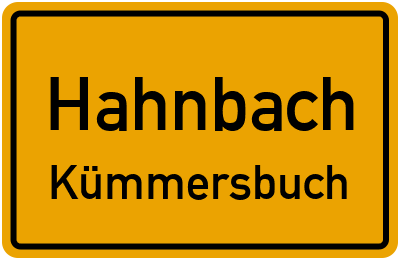Ortsschild Hahnbach Kümmersbuch