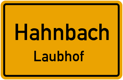 Straßenverzeichnis Hahnbach Laubhof